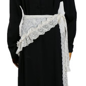 蕾丝屁帘三角巾腰带女配裙子法式 子配饰 加长复古流苏宽腰封腰绳裤