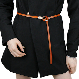 配连衣裙子百搭大码 加长皮带毛衣腰链配饰 饰西装 真皮细腰带女装