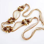 波西米亚编织腰带女配裙子复古休闲民族风腰链装 子配饰 饰皮带裤