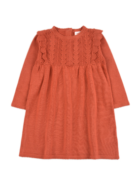 D1609 纯棉婴幼儿宝宝舒适男女童亲肤针织连衣裙长袖套头小童毛衣