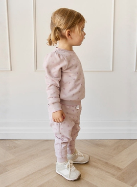 A2626 有机棉女童舒适印花中小童卫裤松紧腰运动儿童休闲长裤