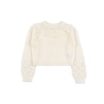 D1328 针织衫保暖毛衣秋冬季女童婴幼儿宝宝圆领长袖套头中小童