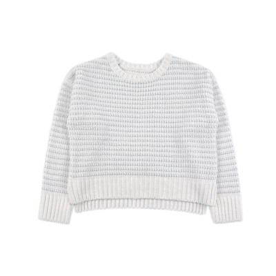 D1773 条纹百搭舒适女童针织衫毛衣柔软圆领长袖套头中童上衣儿童