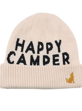 C426 羊毛混双层字母款男女童婴幼儿针织毛线保暖帽舒适防寒帽子