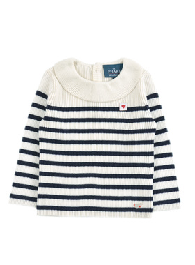 ZK11319 条纹款婴幼儿男女童百搭针织衫毛衣圆领长袖套头舒适小童