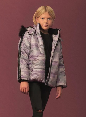 A1763 冬季男女童迷彩连帽棉服加厚保暖防风防水户外棉衣百搭