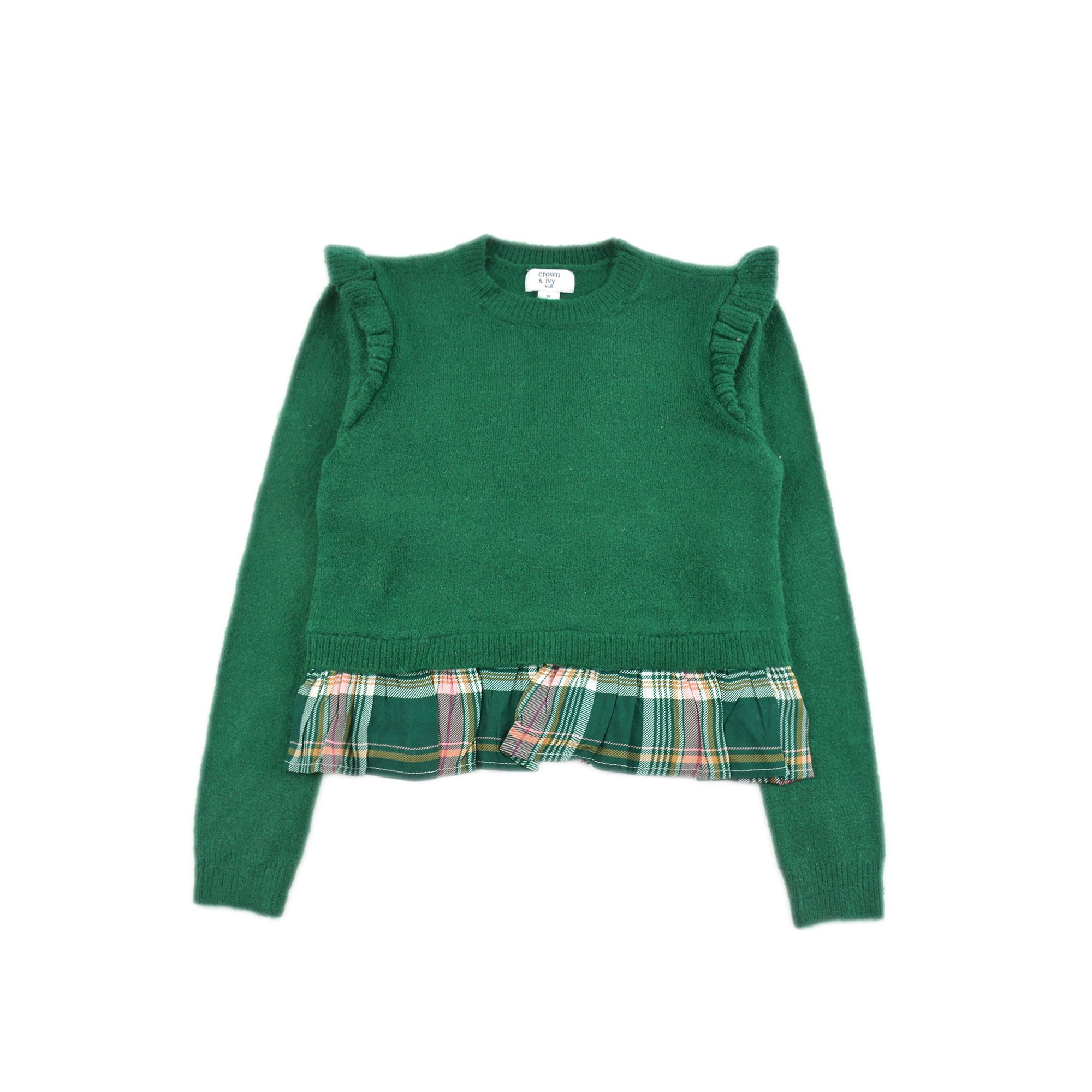 D1529 女童舒适针织衫毛衣圆领长袖套头百搭透气休闲中大童上衣