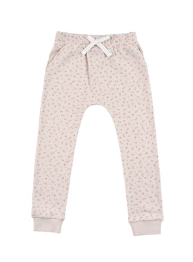 A2621 有机棉碎花款女童百搭卫裤系带松紧舒适裤中大童婴幼儿长裤