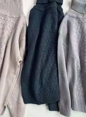 B1786 三色 全棉 纯色长袖高领针织套头毛衣儿童中性男女小中大童