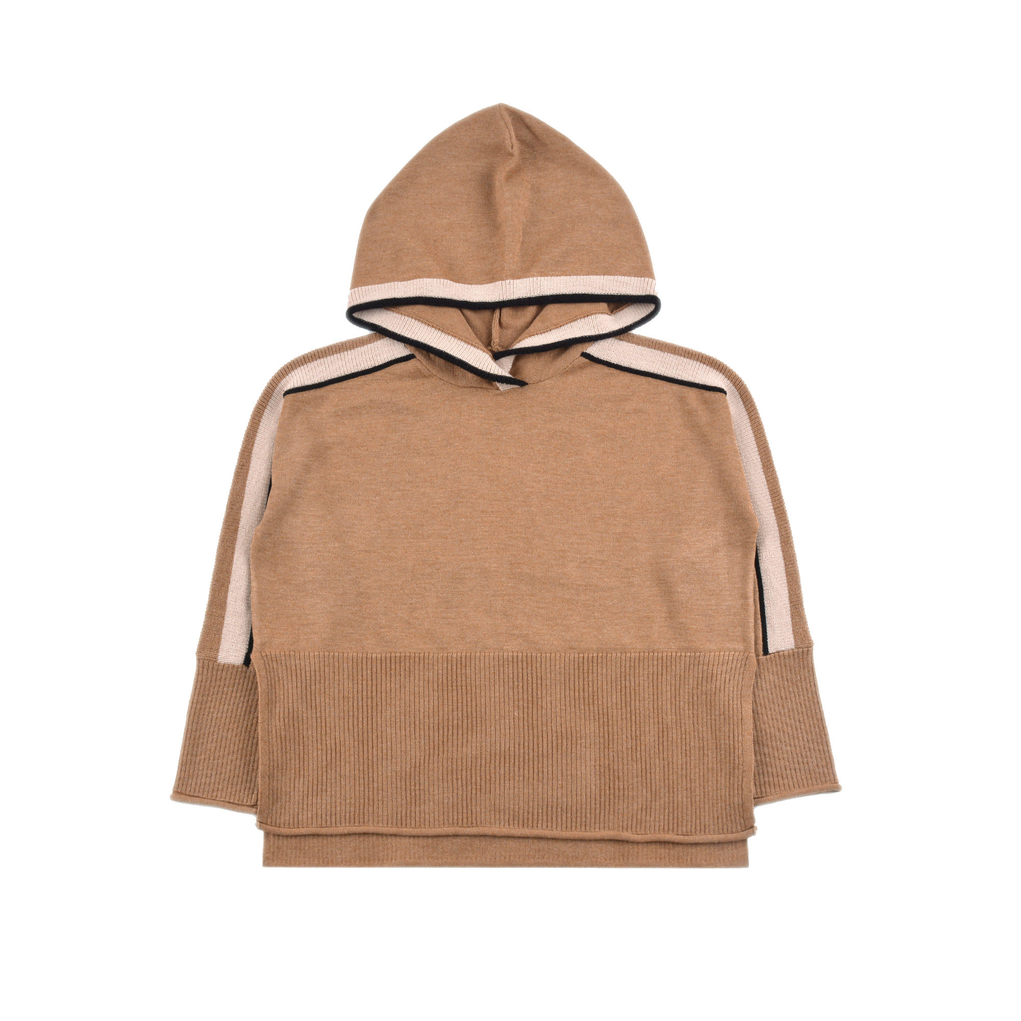 D1808西班牙 三色舒适柔软女童针织连帽休闲运动卫衣毛衣上衣