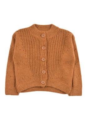 D1557 羊毛衫男女童针织毛衣圆领长袖单排扣开衫中大童毛衣舒适