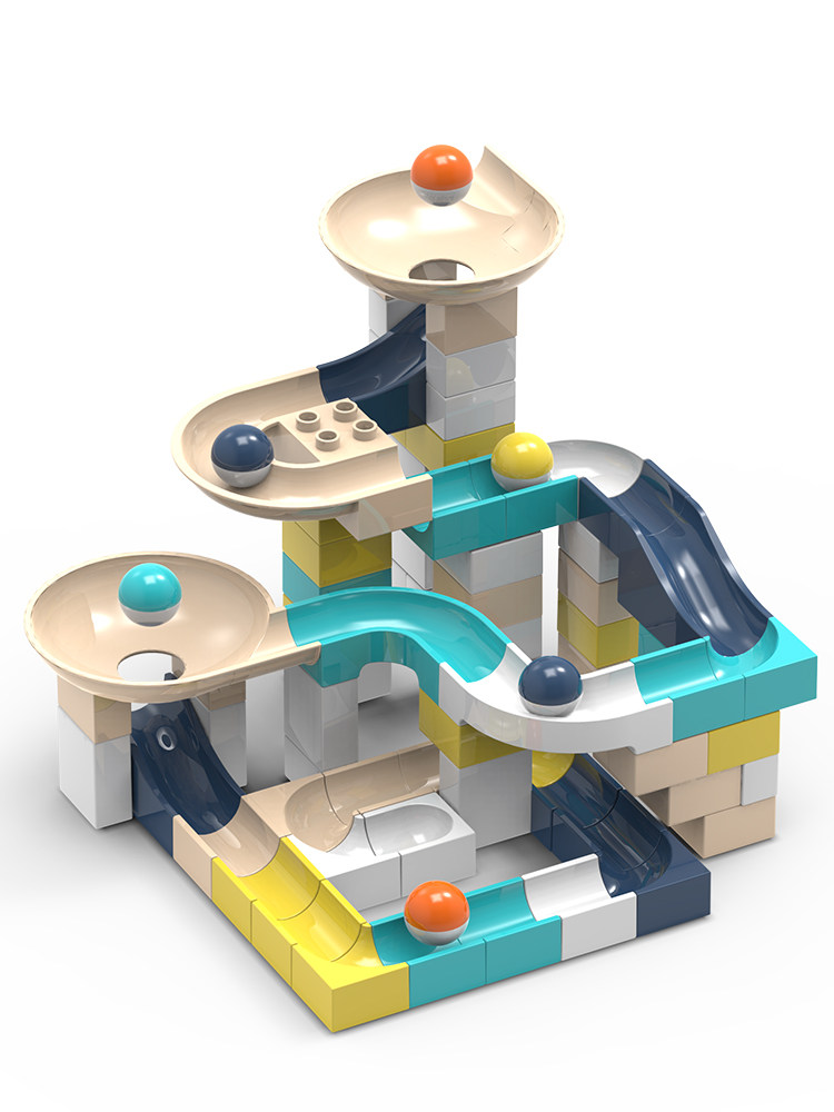 万高大颗粒多层益智滑道彩色拼装积木儿童玩具男女孩子legao