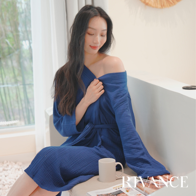 RIVANCE纯棉轻薄女睡袍浴袍
