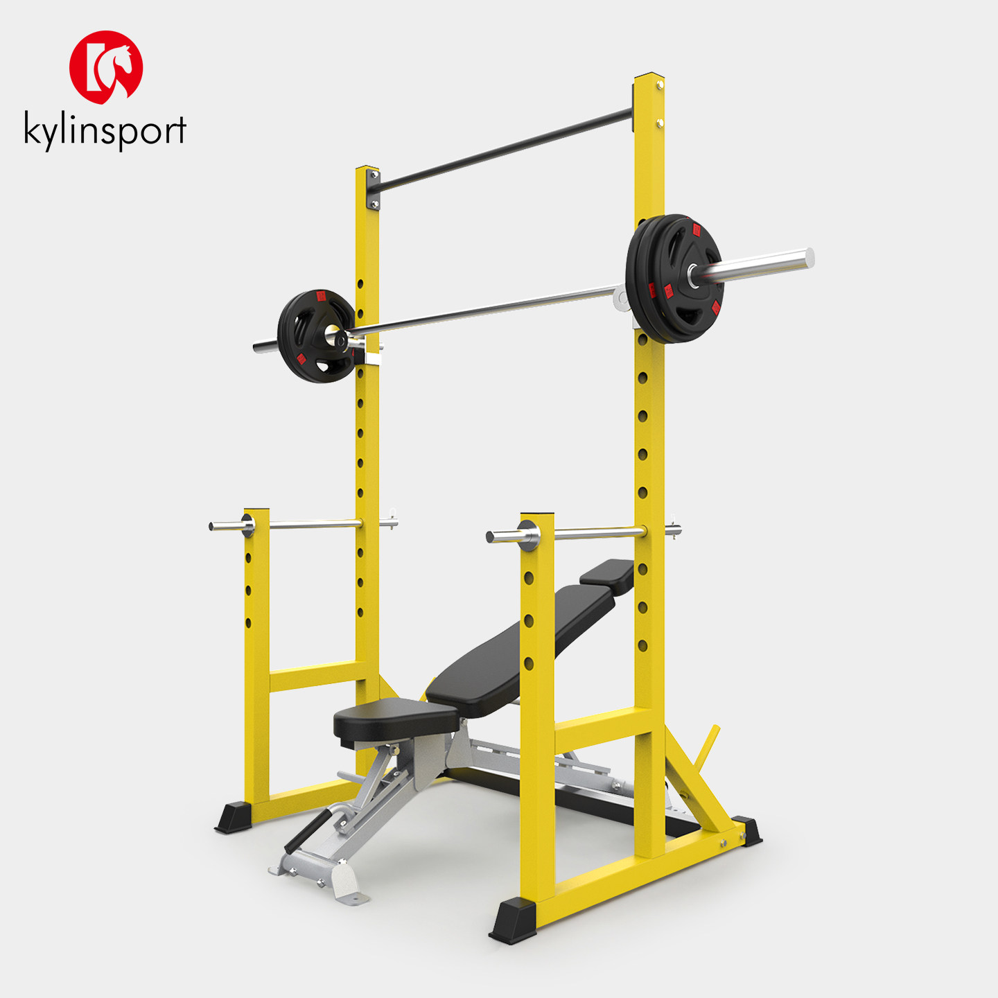框式深蹲架家用卧推凳杠铃支架一体套装举重床健身器材引体向上架