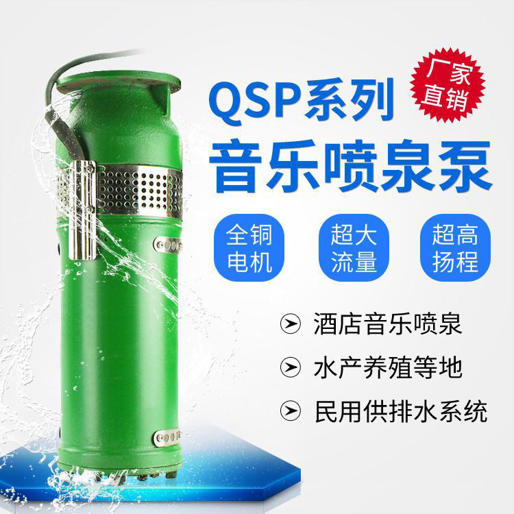 QSP10-10-0.55喷泉专用潜水泵15-7QSPF不锈钢高扬程耐腐蚀提水泵