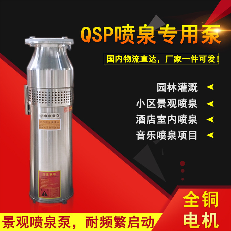QSP15-14-1.1音乐喷泉泵QSPF40-6农用灌溉泵25-9园林景观泵潜水泵