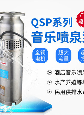 QSP充水景观音乐喷泉专用潜水泵QSPF不锈钢潜水喷泉泵高压喷灌泵
