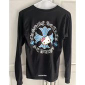 打底 T恤女男 现货 自主St.Barth城市限定冰蓝色十字架梵文长袖
