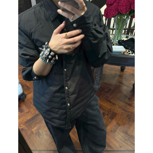 (现货)高端925银扣白鹅绒填充90%羽绒服衬衫外套夹克 男女 宽松