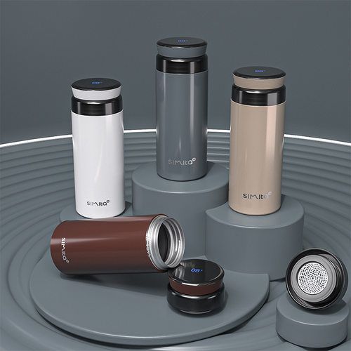 施密特名驰中秋智能温显送礼盒长辈钛杯时尚商务高端焖茶保温杯