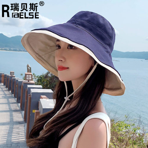春秋渔夫帽女遮脸防晒遮阳帽子大沿潮百搭日系夏天通勤防晒透气