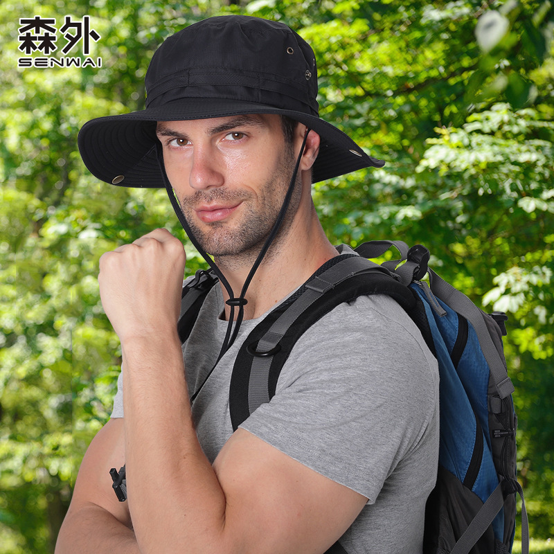 牛仔渔夫帽夏季防紫外线速干太阳帽遮阳防晒帽子男女士钓鱼登山帽