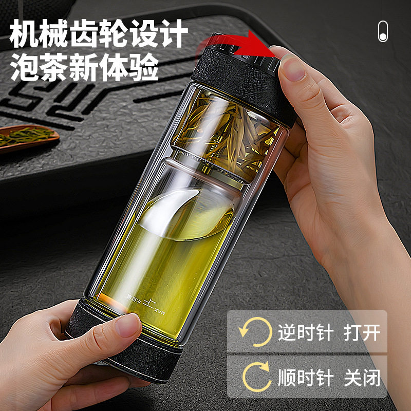 Simita施密特茶水分离杯双层泡茶杯礼品商务男士水杯保温杯新中式