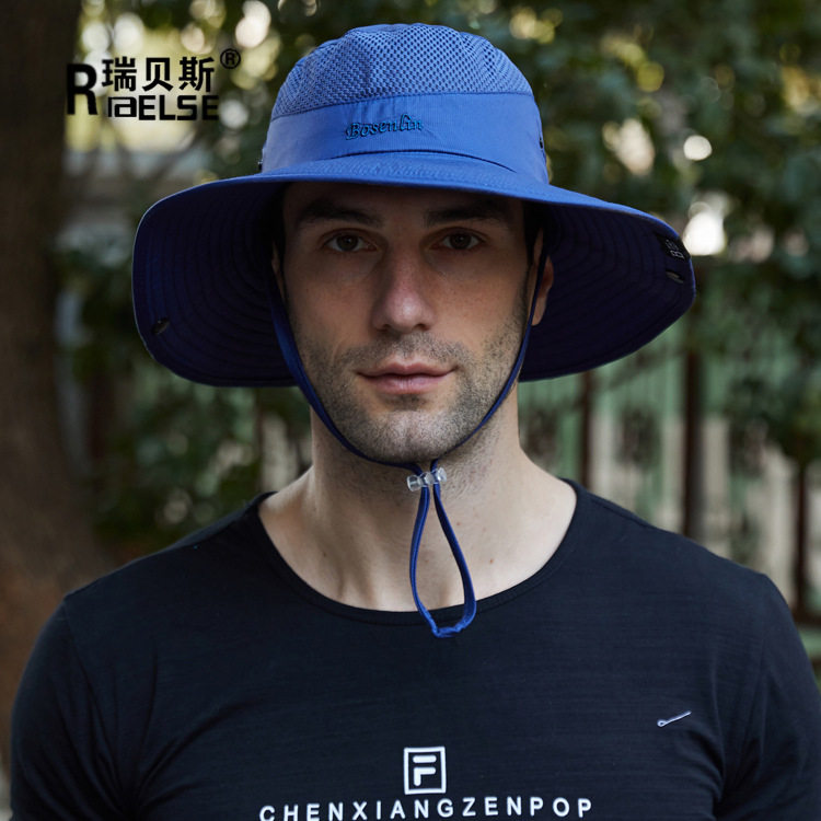 夏季透气遮阳渔夫帽女户外钓鱼帽子男士太阳帽防晒防紫外线大帽檐