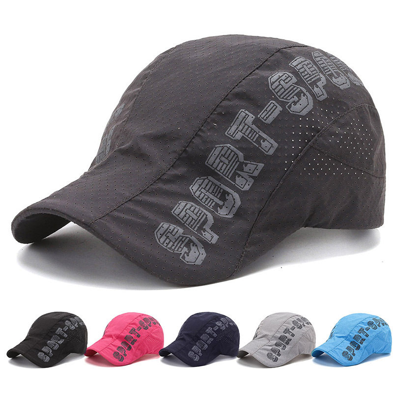 春夏季户外休闲帽子男女士前进鸭舌帽印花贝雷帽薄休闲中年速干帽