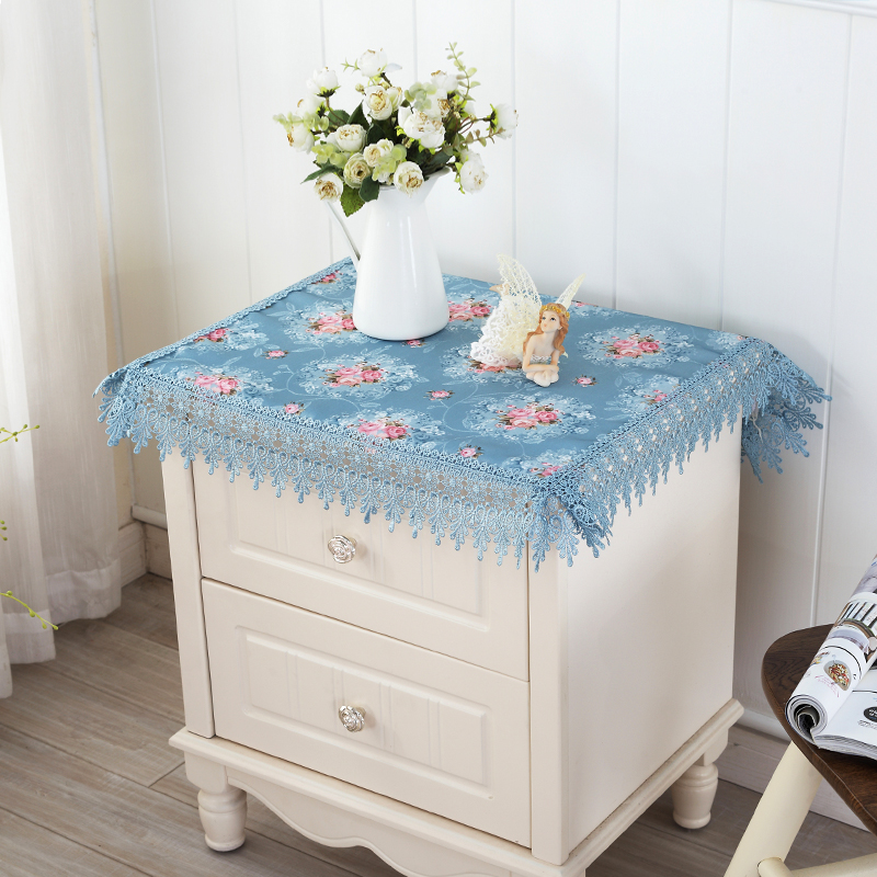 3折出清 田园床头柜罩 蕾丝布艺电视电脑空调盖巾多用盖布小桌布