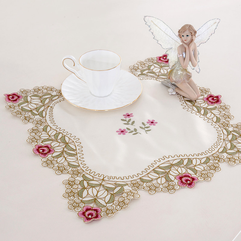 3折出清 绣花餐垫盘垫 正方长方形餐巾垫巾隔热垫 欧式布艺田园