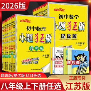 巅峰版 初中小题狂做提优版 八年级上册下册语文数学英语物理人教苏科版 译林版 同步课时训练资料练习册 江苏版 初二8年级苏教版 2026版