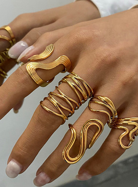 饰品不锈钢夸张戒指高级感ins指环不规则手饰欧美rings女