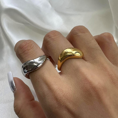 欧美不锈钢戒指高级感小众夸张指环钛钢18k金手饰品ring