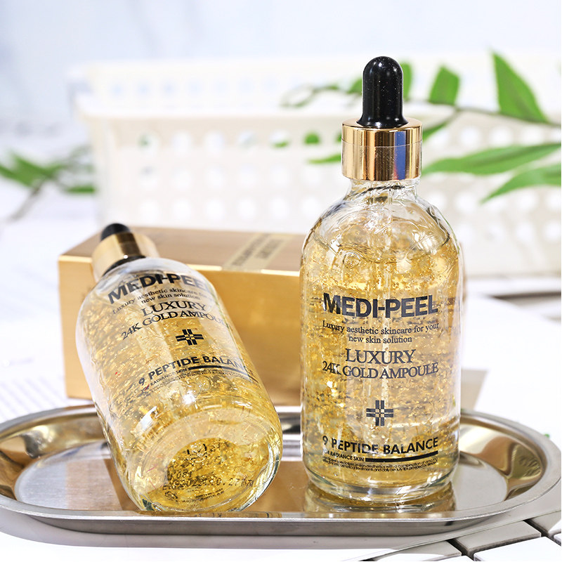 韩国MEDI-PEEL美蒂菲24K黄金精华液玫瑰精华安瓶面部提亮100ml