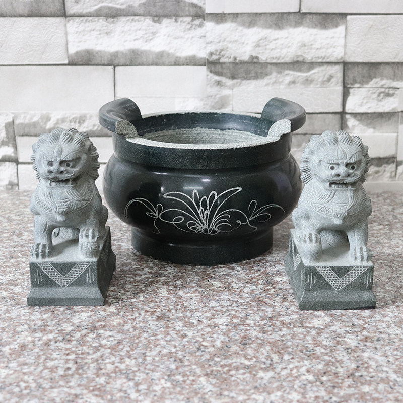 惠安石雕户外石头香炉寺庙香炉祭祀墓地香炉北京狮小石狮镇墓兽