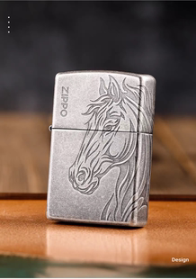 Zippo打火机官方正品古银深雕马到成功煤油防风送男士高档礼物