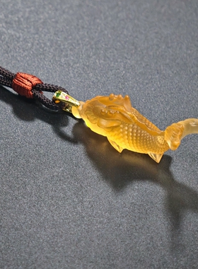 古法琉璃新款鳌鱼吊坠项链礼物