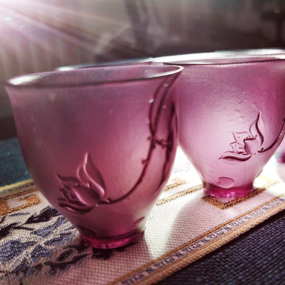 古法琉璃兰花杯茶具茶叶主人杯