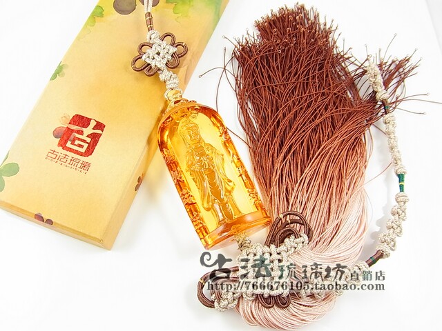 琉璃坊天地琥珀色七宝汽车挂件