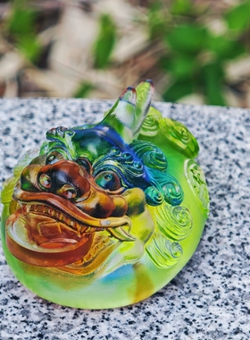古法琉璃吞金兽招财摆件礼品