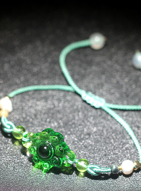 原创名族风翡翠古法琉璃diy碧玉