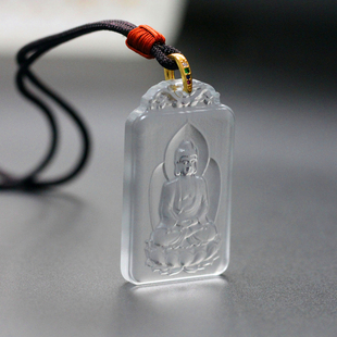 方牌如来古法琉璃饰品挂件吊坠项链结缘品微镶珠宝佛牌寺院礼品