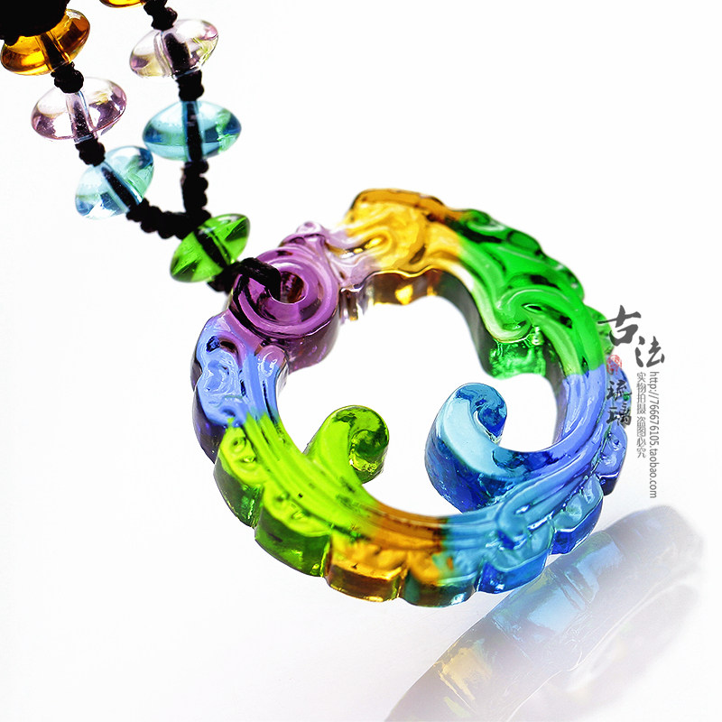 古法全新情侣款生日凤凰吊坠缘分男女款项链琉璃凤舞吉祥ab款挂坠