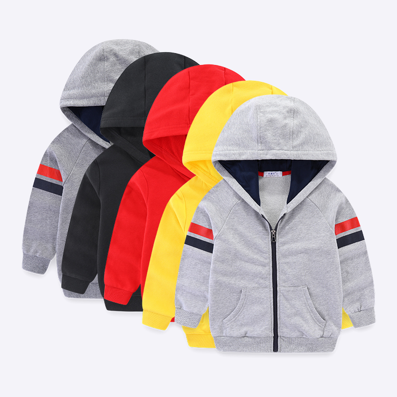 春秋款中大童潮牌连帽拉链衫外套