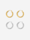 欧美简约chic百搭粗款 小圆环圆圈镀金色银色防过敏钛钢耳饰耳环女
