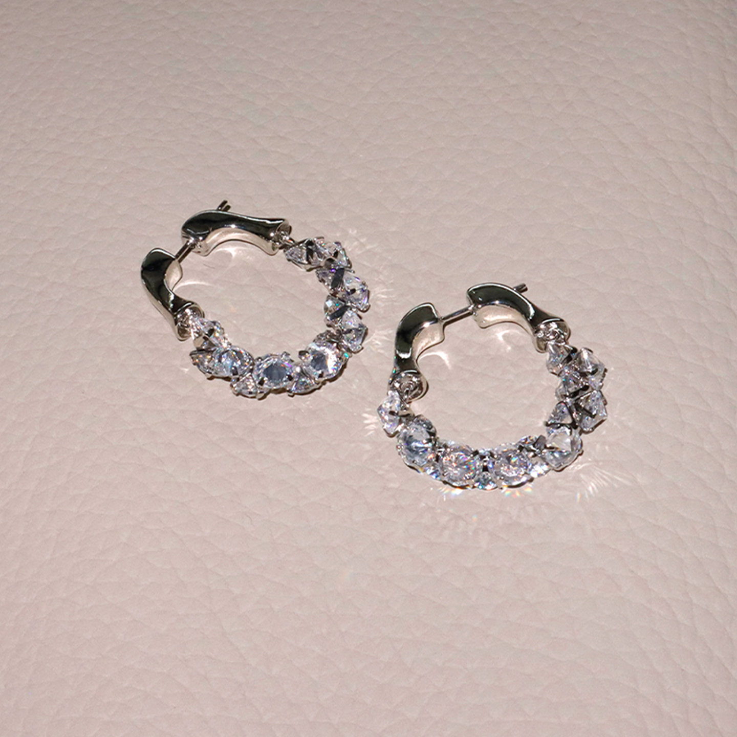 闪耀水晶镶钻链条春夏季新款耳环