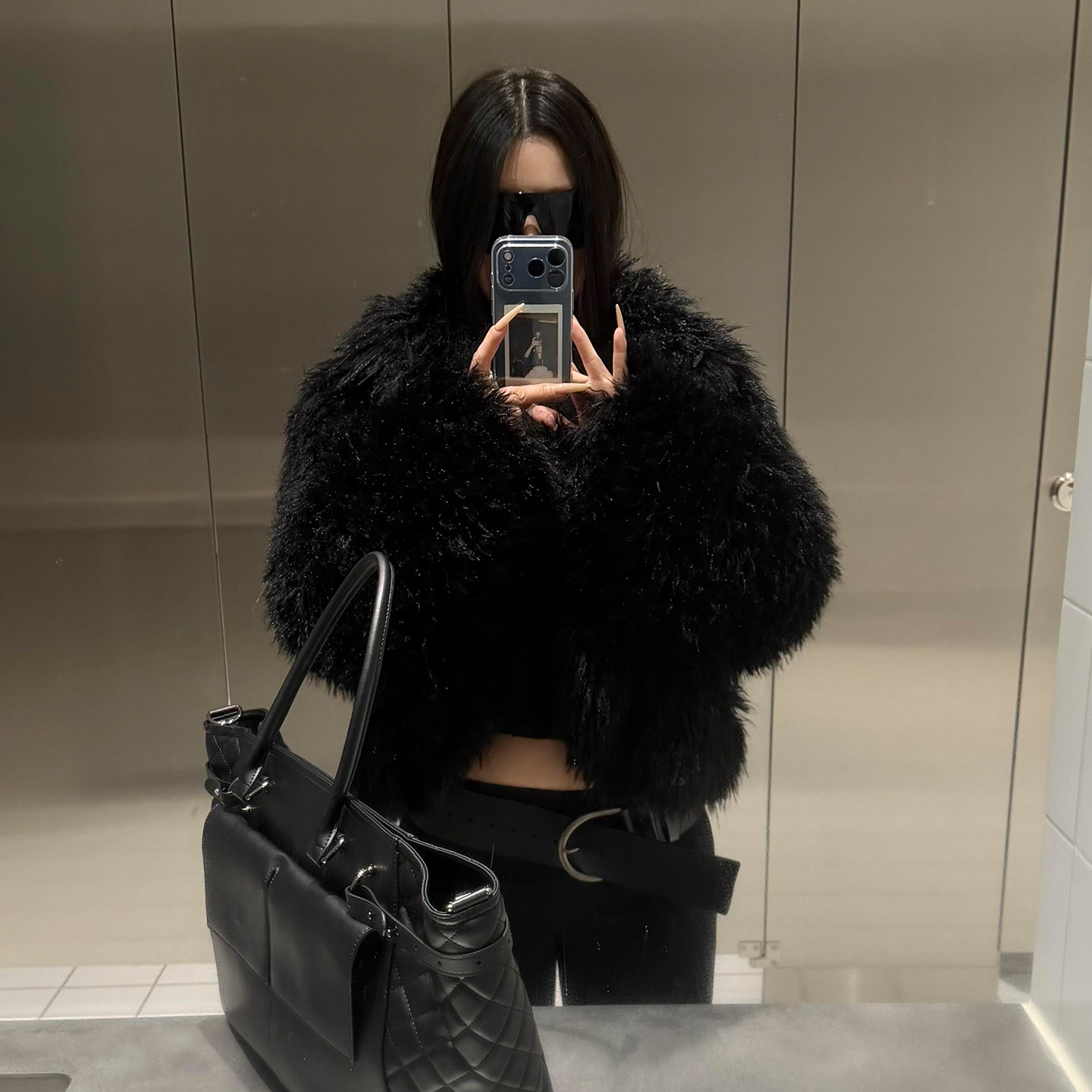 韩系黑色超火羊羔毛外套女2025新款爆款洋气年轻环保皮草毛毛上衣,女装/女士精品,皮草,淘宝优惠券,粉丝福利购,淘宝优惠卷