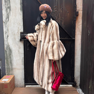 皮毛一体富家千金毛毛外套年轻款 女 环保皮草进口貂皮大衣2025新款