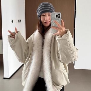 90白鸭绒夹克羽绒服环保皮草2025新款超火小个子海宁派克服外套女